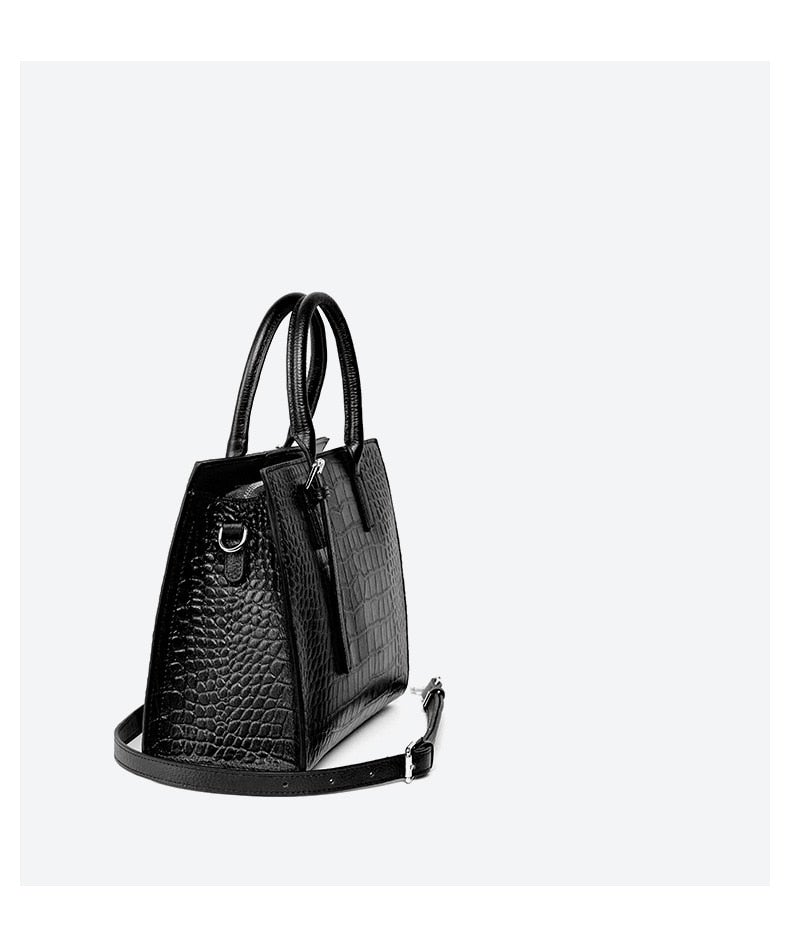 Cow Genuine Leather Handbags Large Capacity
