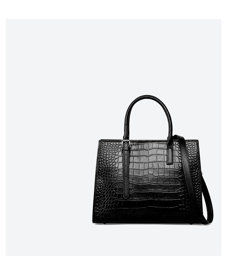 Cow Genuine Leather Handbags Large Capacity