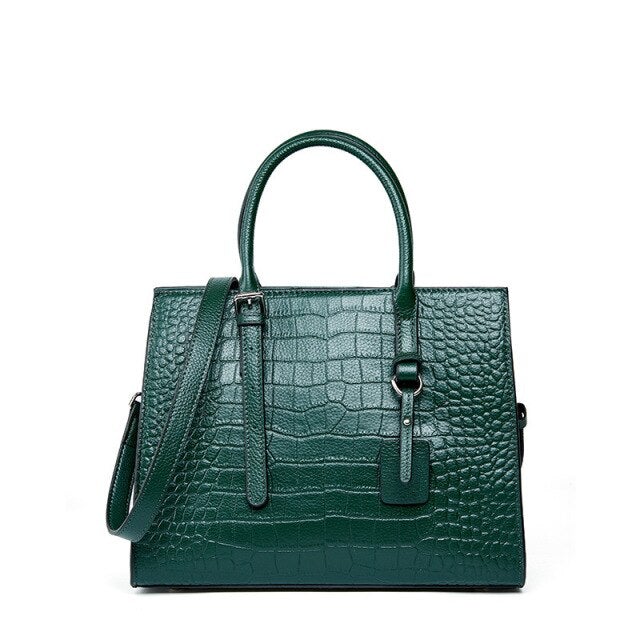 Cow Genuine Leather Handbags Large Capacity