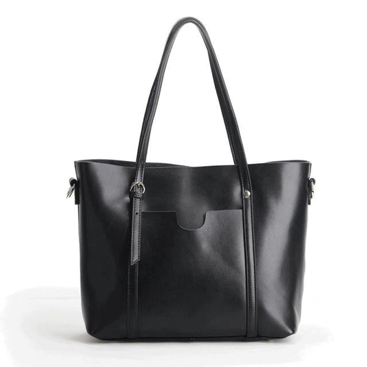 New Leather Handbags All-Match Fashionable Large-Capacity