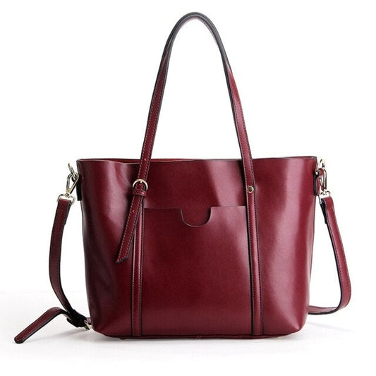 New Leather Handbags All-Match Fashionable Large-Capacity