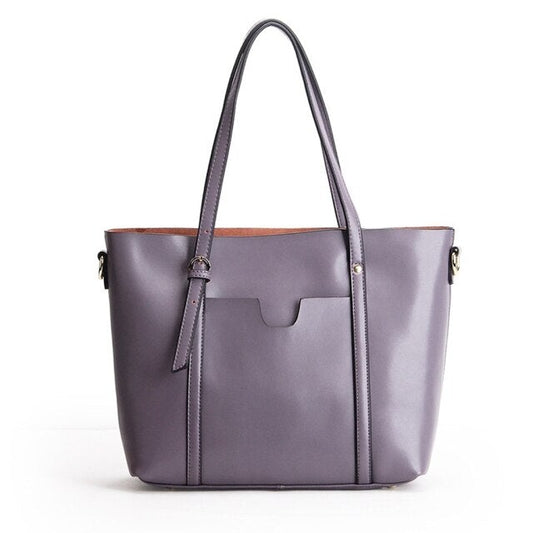 New Leather Handbags All-Match Fashionable Large-Capacity