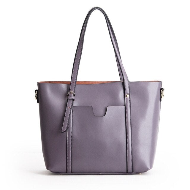 New Leather Handbags All-Match Fashionable Large-Capacity